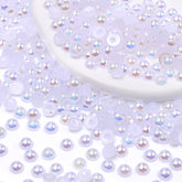 White AB Resin Flat Back Pearls Multi Sizes WholesaleRhinestone